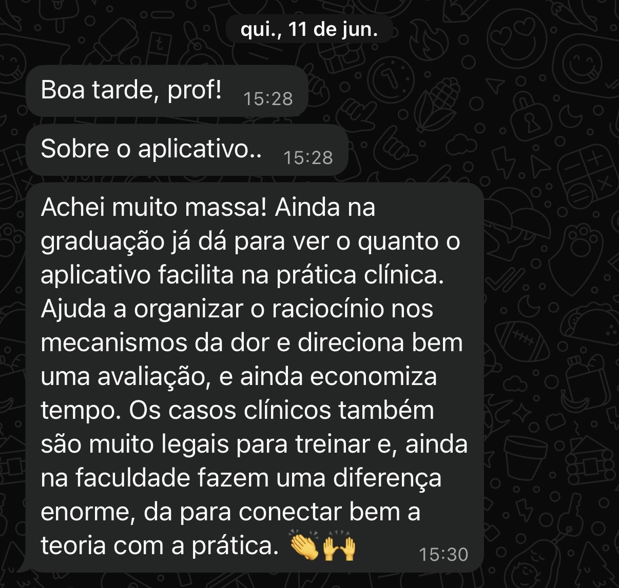 Depoimento de profissional que usa o DorMap